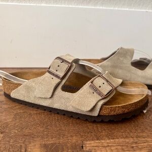 Birkenstock Arizona Suede Leather Taupe Size 42 Men's 9 Women's 11
